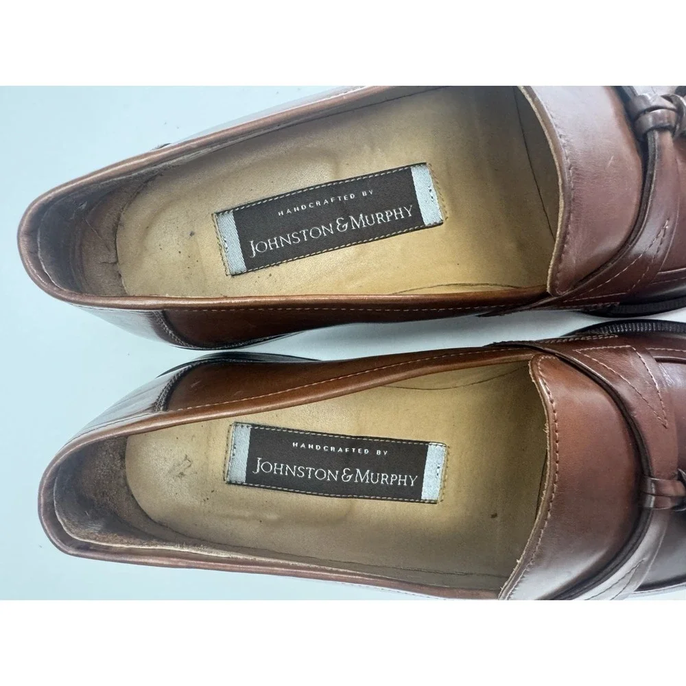 Johnston & Murphy Brown Tasseled‎ Slip On Loafers Dress Casual Shoes 8.5 Medium